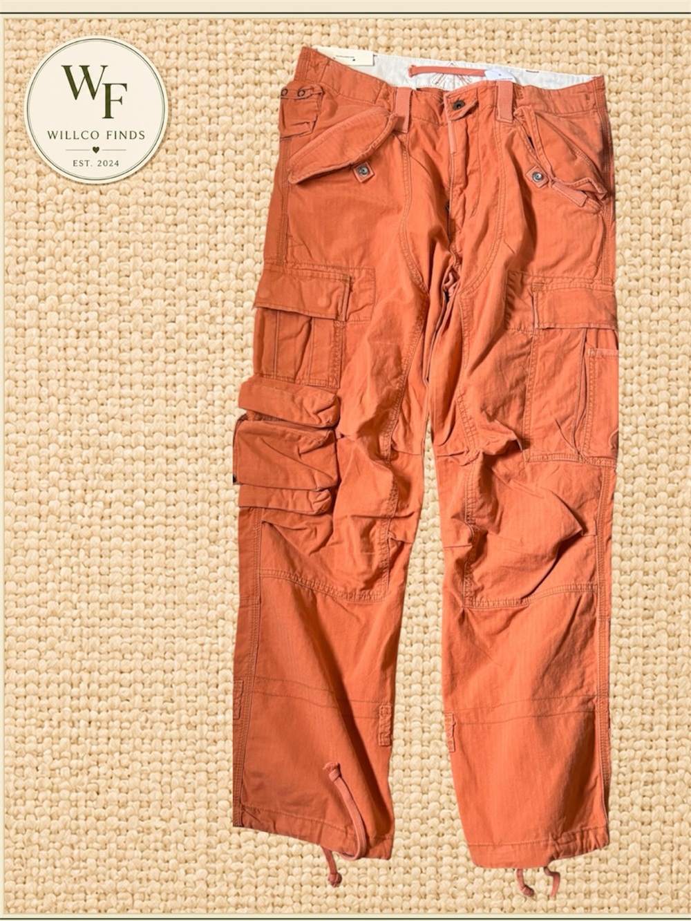 Polo Ralph Lauren NWT MIL-J-4883A Men’s Military Cargo Pants Rust Orange 33x30